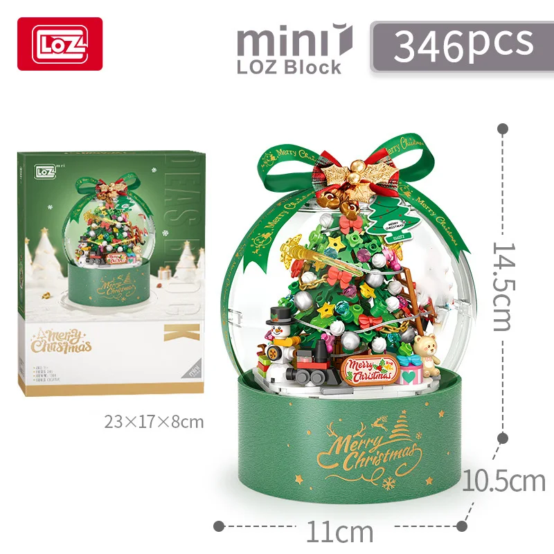 LOZ-1306 Bobo Ball Sapin de Noël Maison de Noël Modèle créatif du Père Noël a assemblé des jouets de bloc de Noël pour enfants de filles