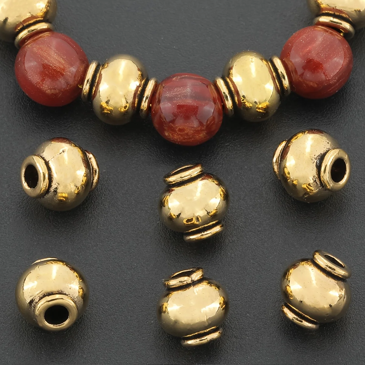 10 PCS Zinc Alloy Lantern-shaped Spacers - Suitable for DIY Necklace, Bracelet, and Pendant Accessories Manufacturing