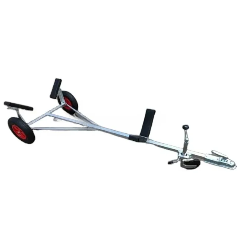 Adjustable 3m galvanized boat trailer, single-axle fishing boat and canoe trailer with coupler