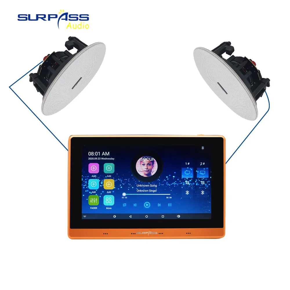 Amplificateur mural pour Home cinéma intelligent, Android 5.1, Wifi, Bluetooth, système de son stéréo, haut-parleur de plafond, combo de musique, prise en charge de la carte TF