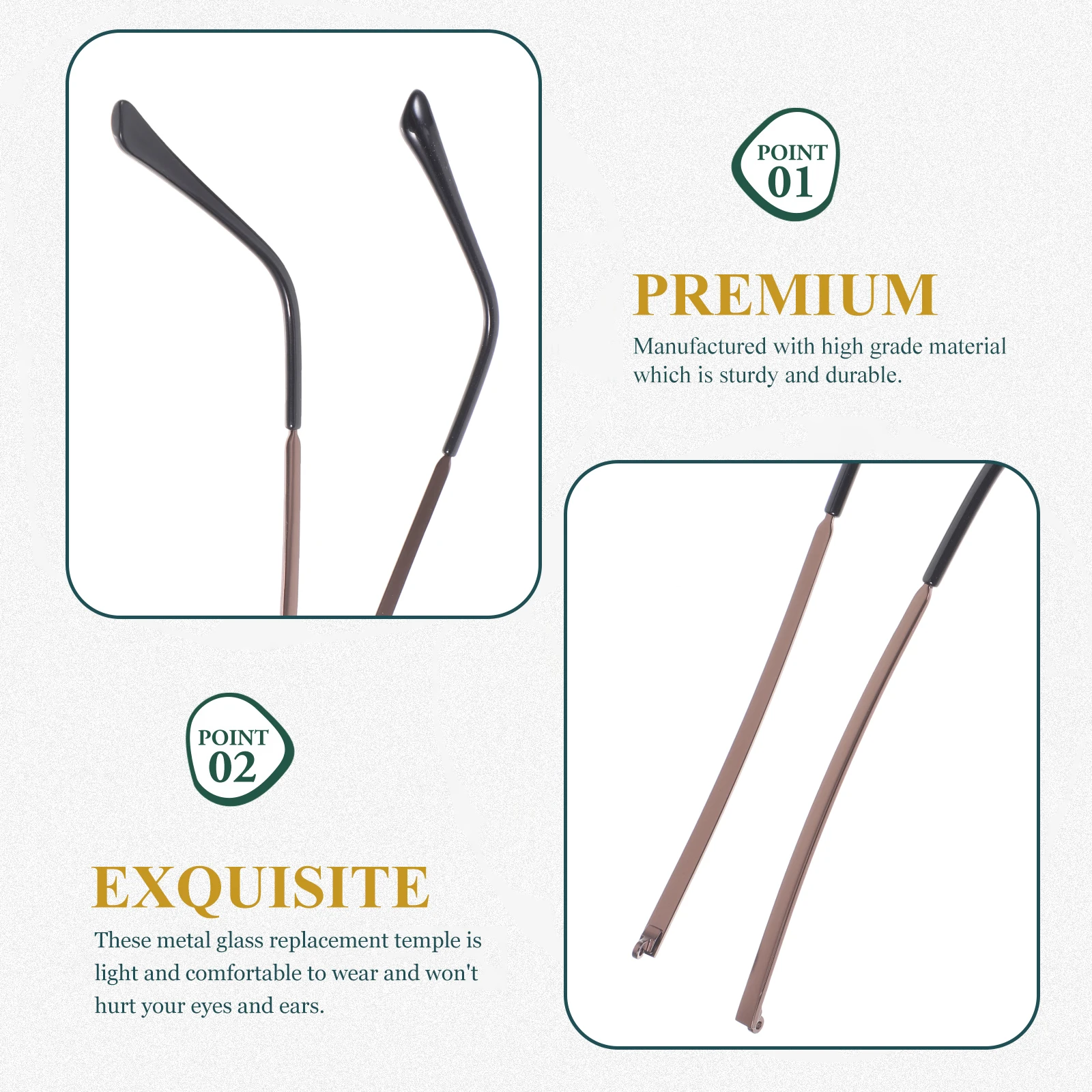 

Metal Eyeglasses Replacement Temple Durable Universal Fit Glasses Arm Legs Repair Kit Accessories Sunglasses Arm Legs Easy