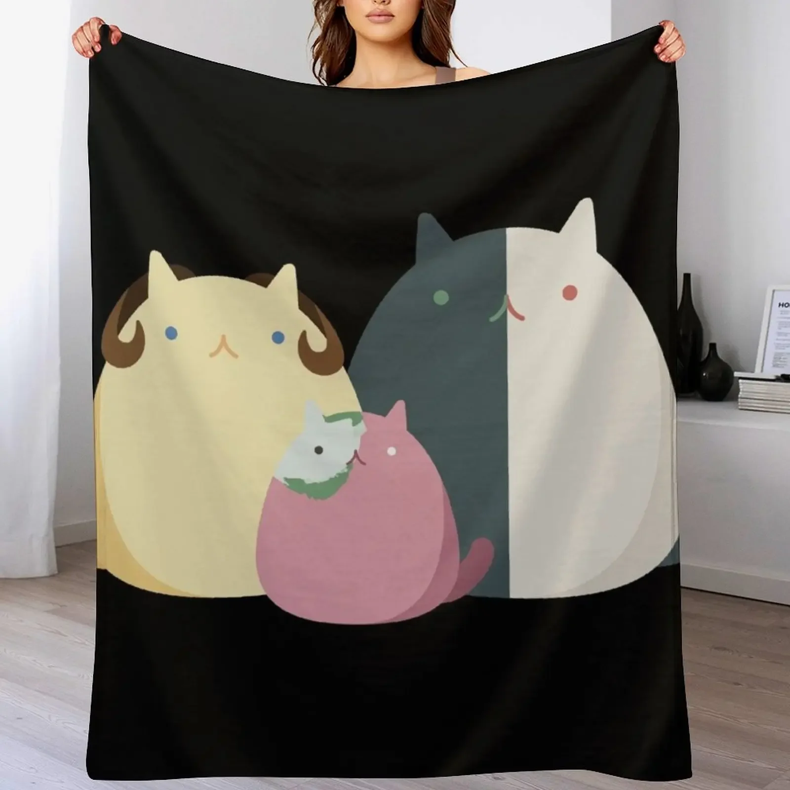 Ranboo, Tubbo, and Michael cats Throw Blanket Long Lasting Soft Plush Blanket for Daily Use