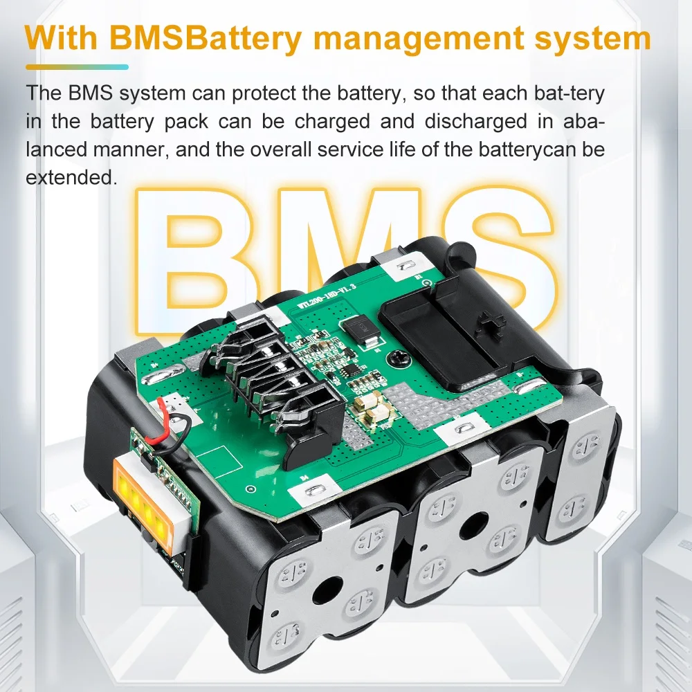 Akumulator Waitley DCB200 kompatybilny z elektronarzędziami Dewalt 18V 20V 6Ah akumulatory elektronarzędzie litowo-jonowe DCB184