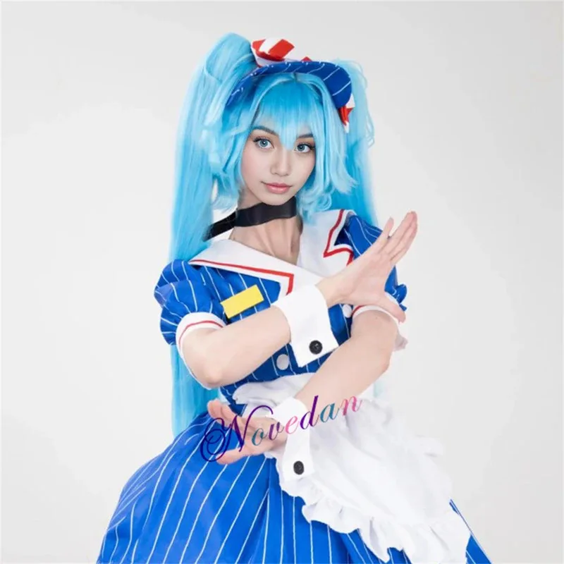 2025 11 disfraz de mesmerizador Teto Miku, peluca de Cosplay, traje de sirvienta, uniforme de juego de rol de Anime, vestido de fiesta de Carnaval para Wo