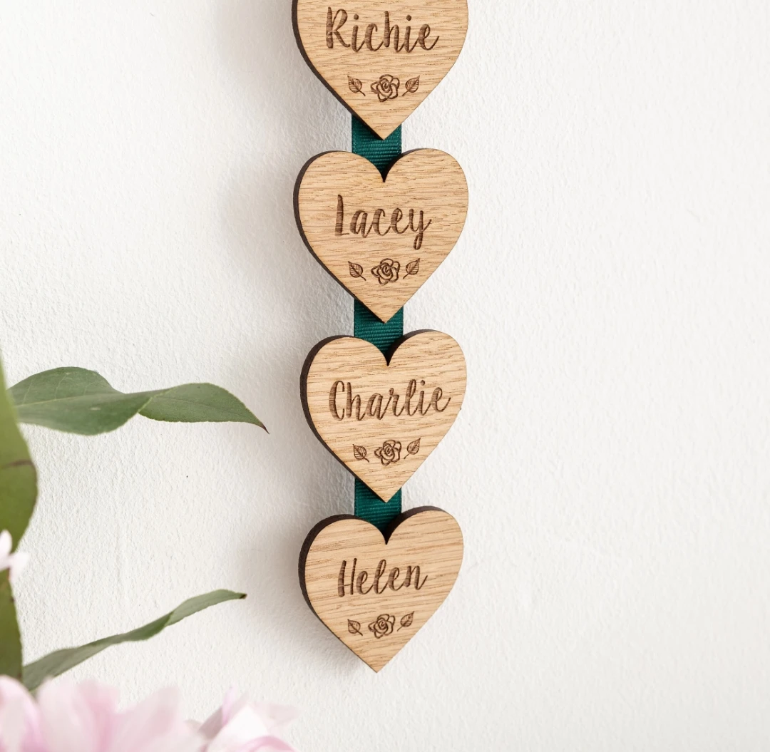 Family Home Sign Christmas Gift Rustic Name Tags, Personalized Family Tree Plaque Wood Anniversary Gift Wall Hanging Decor