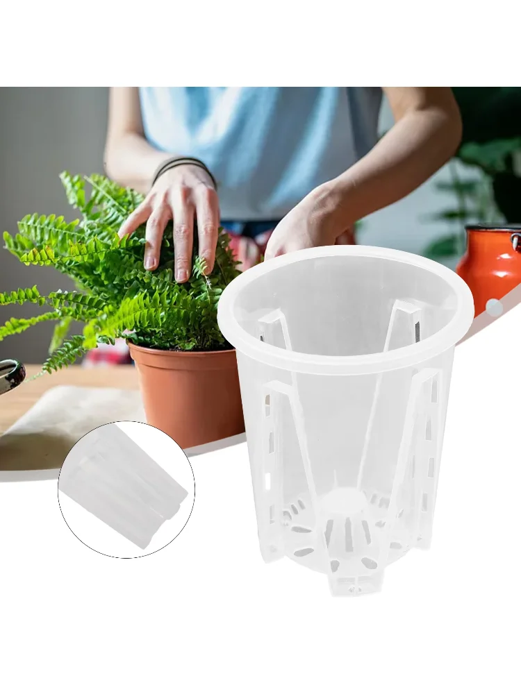 Root Control Clear Plastic Orchid Pots With Holes Transparent Flower Pot For Phalaenopsis Orchid Cattleya Planting With Stomata