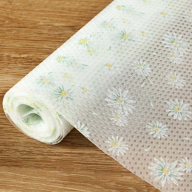 Non-Slip Waterproof Kitchen Cabinet Mat Oil-Proof Printed Shelf Liner Drawer Pad for Cupboard Counter