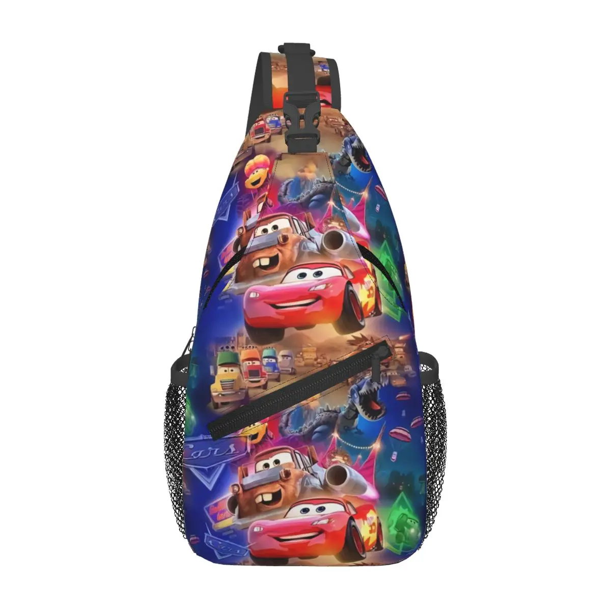 Custom Lightning McQueen Car Pattern Shoulder Backpack Men Women Fashion Shoulder Chest Bags for For Traveling Hiking Sling Bag