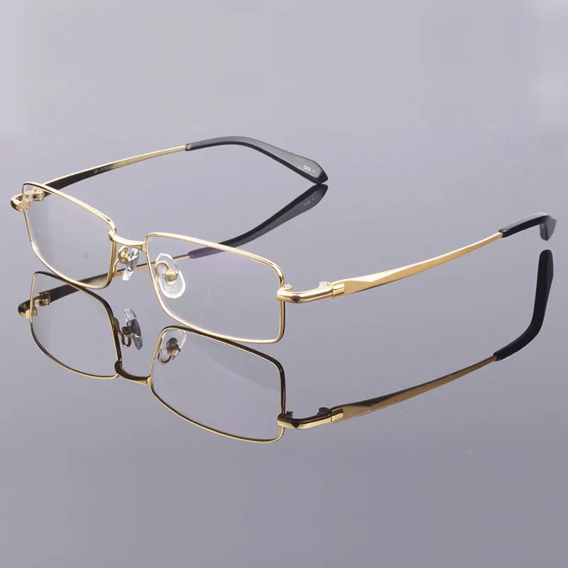 HDCRAFTER Pure Titanium Eyeglasses Frame Men Myopia Optical Prescription Glasses Frames Spectacles Eyewear Metal Glasses Frame