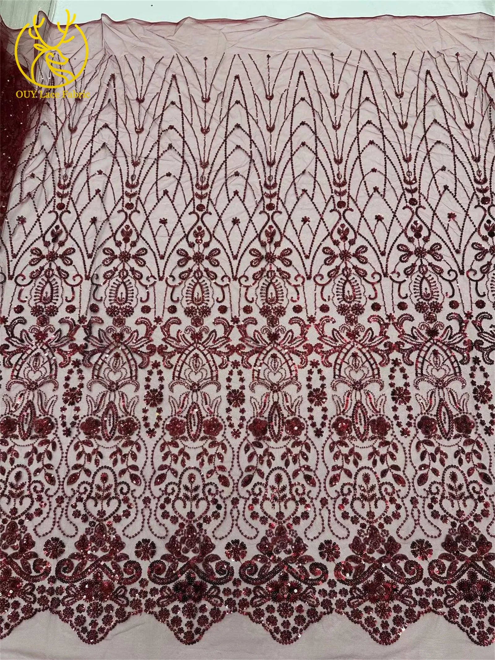 5 Yards meistverkaufter afrikanischer Pailletten-Spitzenstoff, hochwertige Mode, nigerianischer Perlen-Tüll-Spitzenstoff, Nähen von Partykleidern – Detail 27