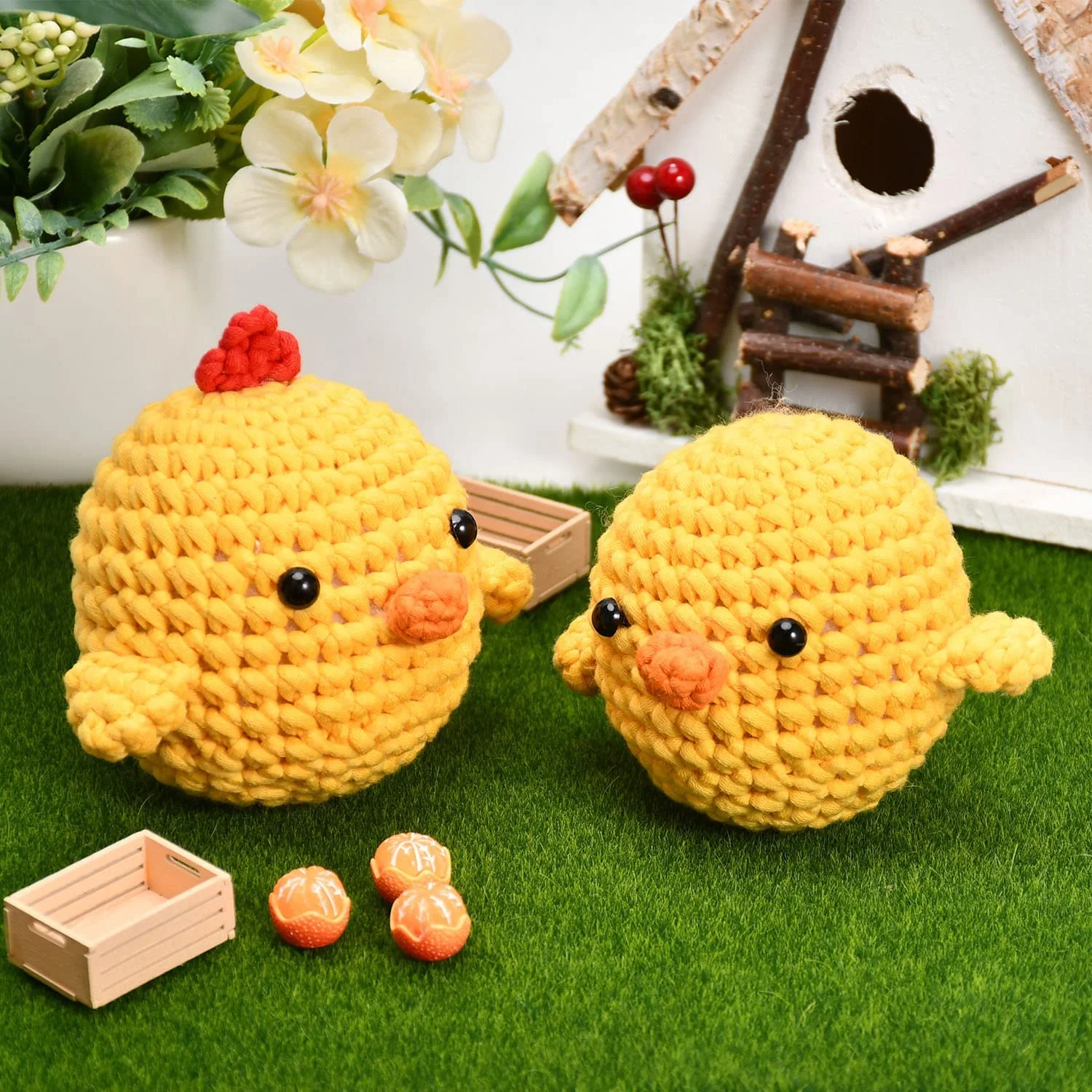 Chick DIY Crochet Kit with Easy Peasy Yarn DIY Knitting with Step-by-Step Video Tutorials Crocheting Amigurumi Doll Handmade