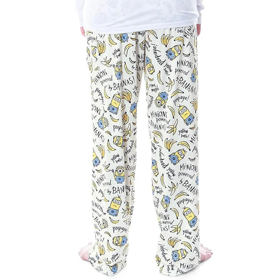 Potdemiel Minions Bananas Allover Print Adult Kids Lounge Pajama Pants Summer Quick-dry Soft Comfy Lightweight Wide-leg Pants