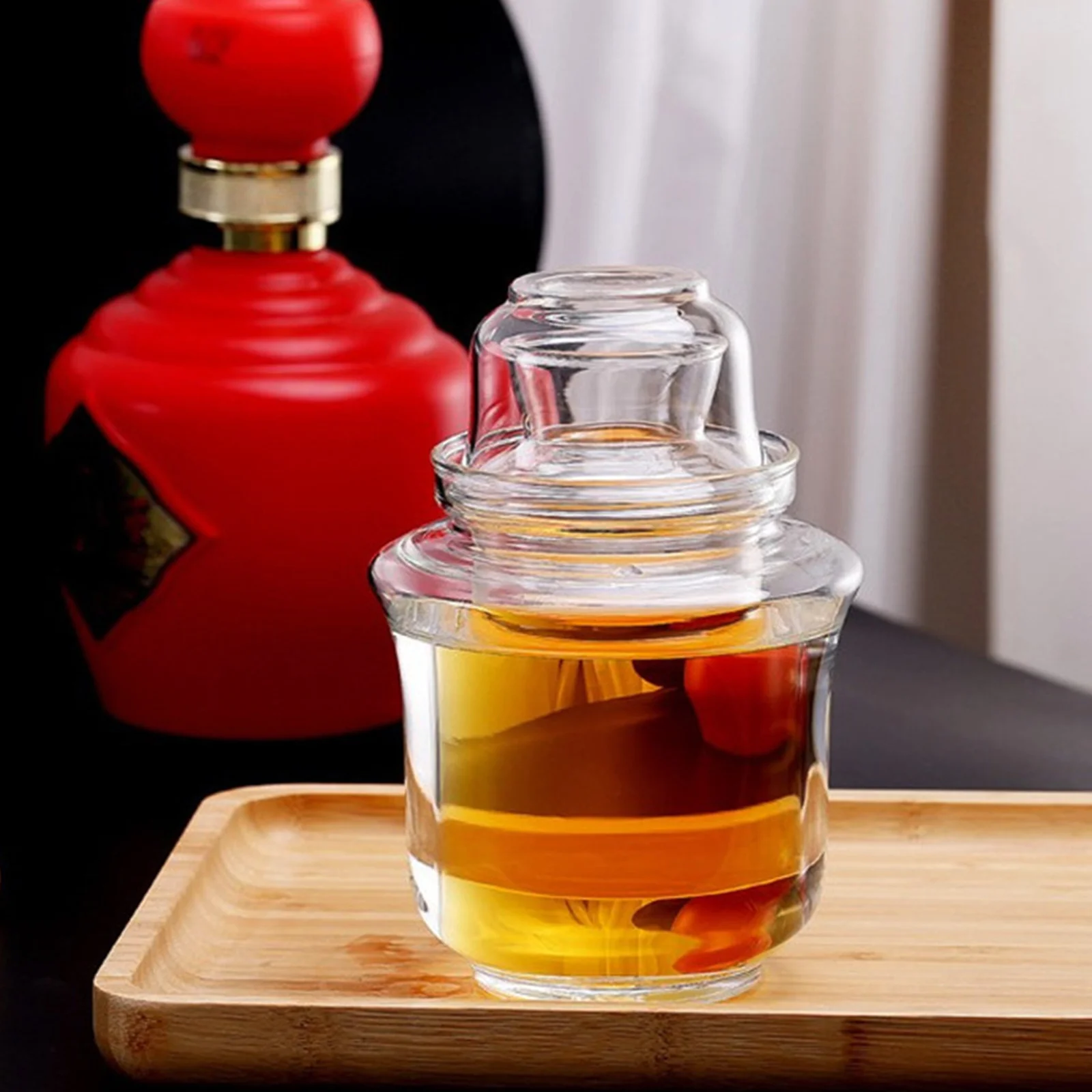 

1Set Glass Sake Warmer Heat Resistant Transparent Wine Warmer Household Multi Function Practical Tea Heating Bottle Wine Heater