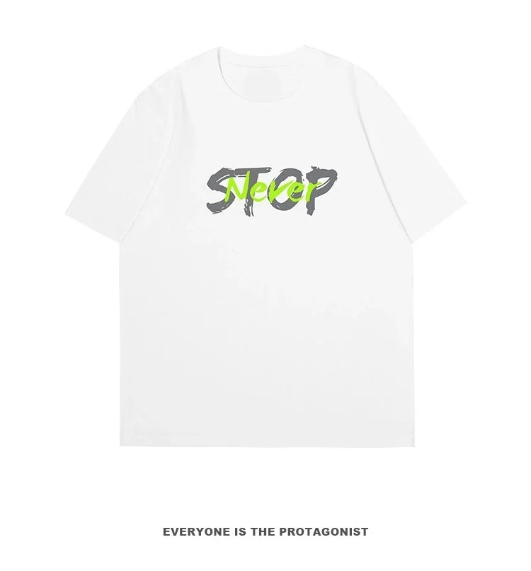 

Tide Brand American Casual Letter Cotton Printed Short-sleeved T-shirt Men's Summer 2025 New Couple Top Tide Brand