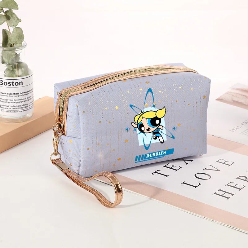 The Powerpuff Girls Cosmetic Bag Bubbles Blossom Cartoon Toiletry Bags Large Capacity Portable Lady Travel Storage Pouch Gift view 6