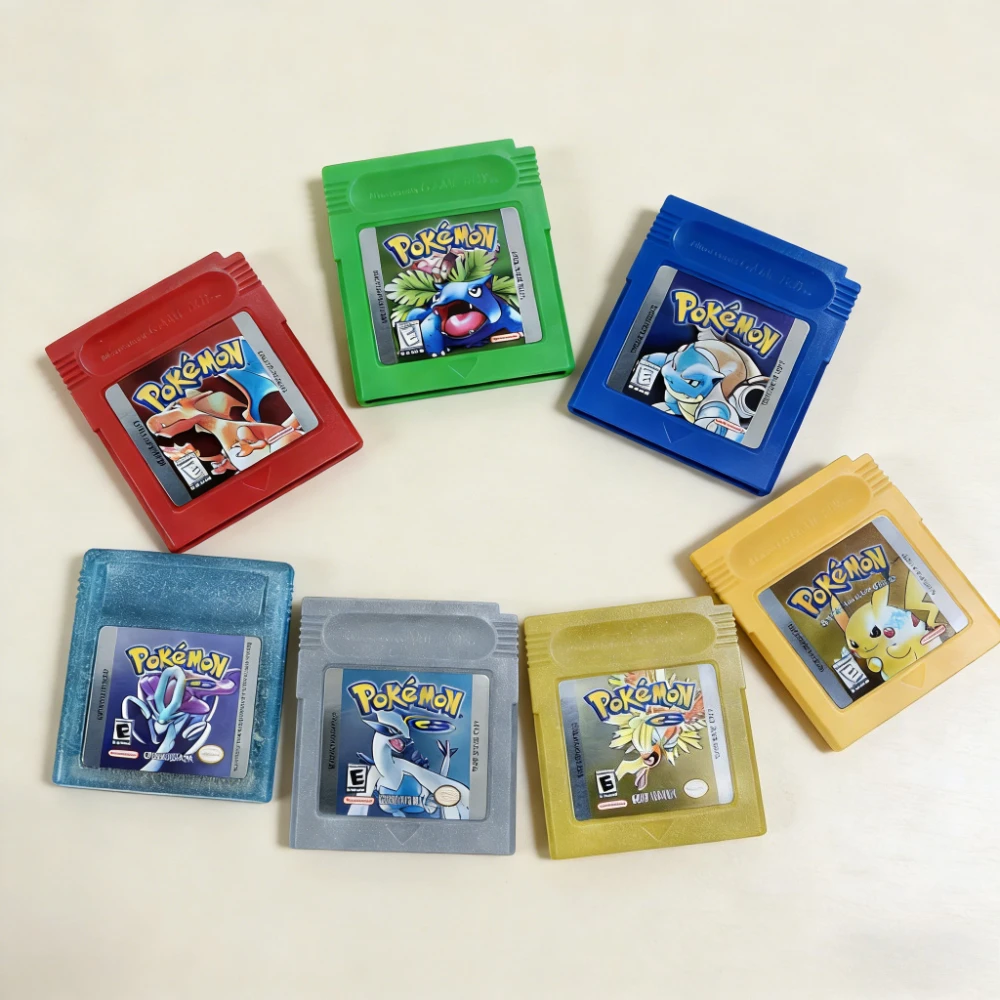 Pokemon Series 16 Bit GBC Game Cassette Classic Red Green Crystal Silver for GBC Video Game Cartridge Console