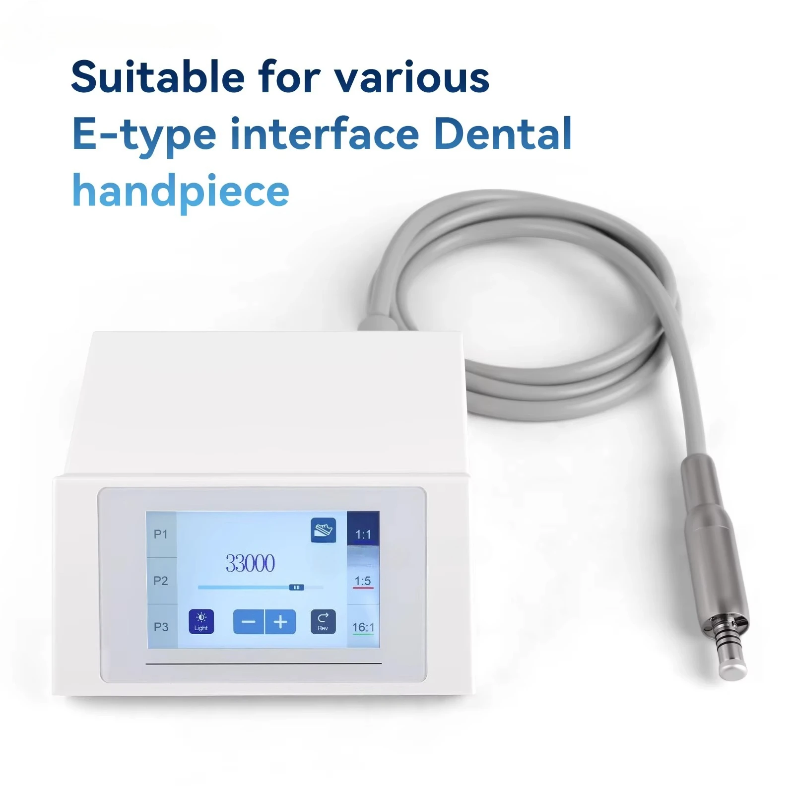 New Fiber Optic LED Brushless Dentals Electric Motor System Type E Connector Anti-Angle Handset (16:1 1:1 1:5) Wide Speed Type