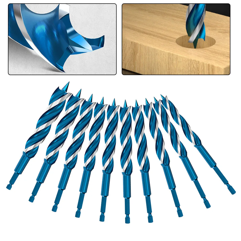 Anti-slip Hex Shank Drill Bit Anti-Slip Shank Four Blade Bit 4-Flute Cutter Head Chip Removal Function Deep Drilling Capability