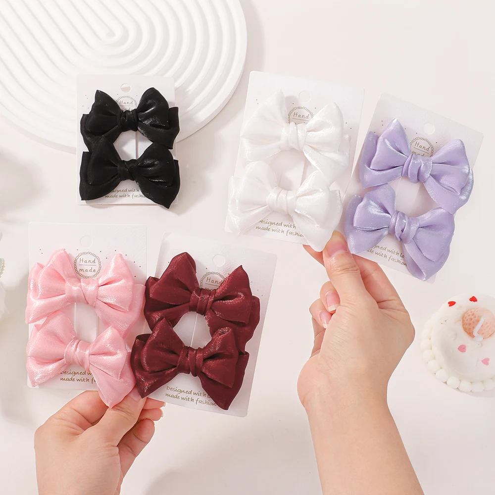 2 шт./лот, заколки для волос принцессы с шифоновым бантом и хвостиком, украшения для волос для девочек и детей, заколки, модные аксессуары для волос