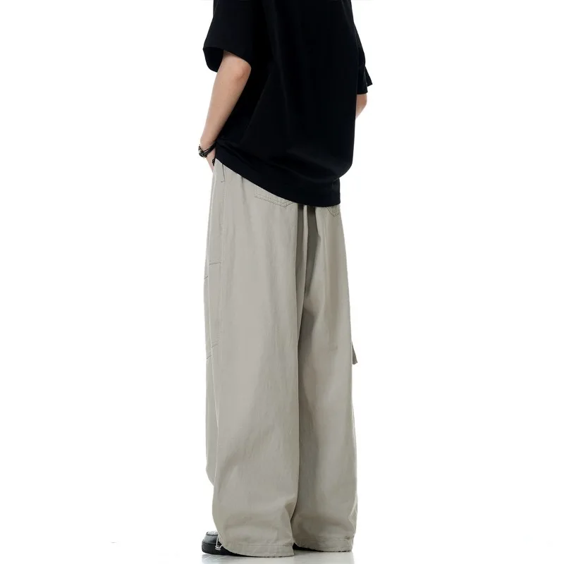 OR FL High Street Niche Personality Pull Rope High Waist 100 Cotton Women Cargo Trousers Trendy Brand Women's Y2k Wide Leg Pants