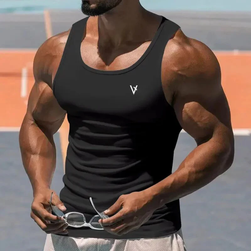 Men's Summer Tank Top 2025 Sleeveless Square Collar Gym Exercise T-Shirt Breathable Comfortable Casual Sports Vest for Men image 4