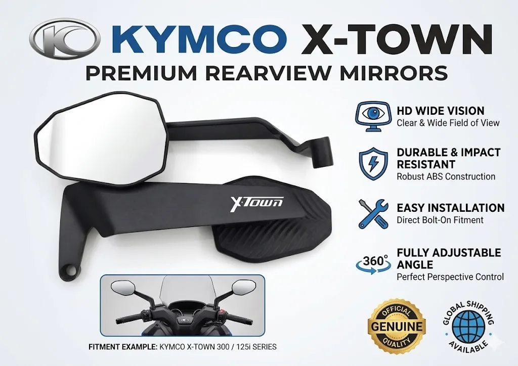 

Motorcycle CNC Rear View Mirrors HD Motorbike End Side Mirror for KYMCO X-TOWN xtown 125i 250i 300i X TOWN 2015 2016 2017