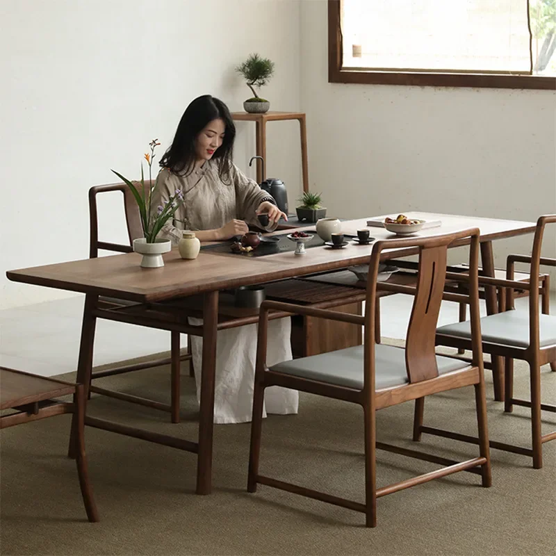 Shaker Solid Walnut Cocktail Table Rust Proof Eco Friendly Easy Clean with Storage No Tools Required for Office Non-Slip Feet