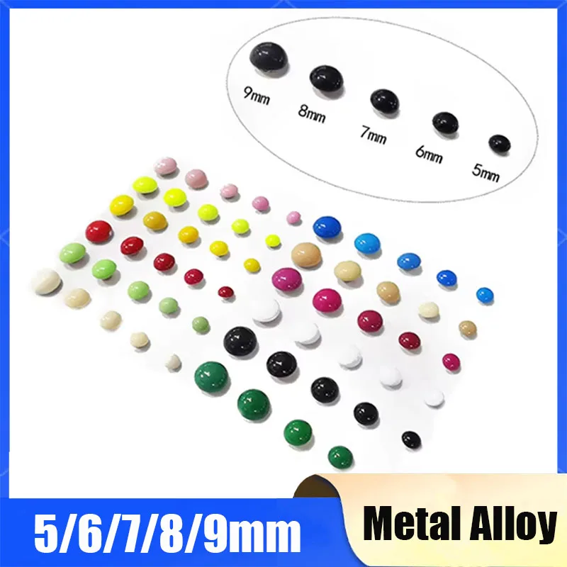 30Pcs 5mm 6mm 7mm 8mm 9mm Garment Rivets Dome Cap Rivets 4 Colors Coloured Domed Single Cap Rivets Studs Leather Sewing Crafts