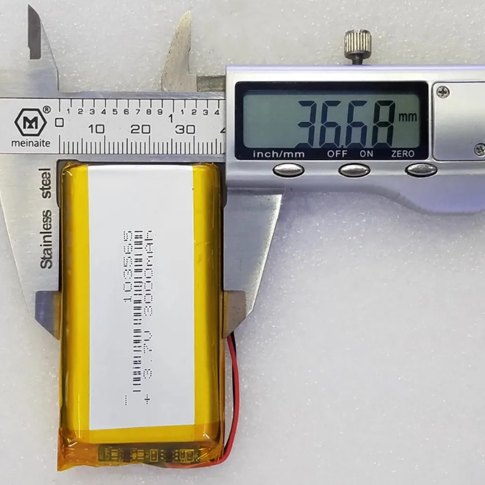1-10PCS 3000mAh 3.7V 103665 Polymer Lithium Rechargeable Battery For GPS LED Light Driving Recorder PSP Camera Bluetooth Speaker