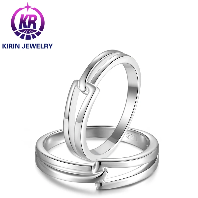 

TKJ Minimalist 925 Sterling Silver Couple Rings Light Polishing Simple Stacking Rings for Women Men Engagement Wedding Jewelry