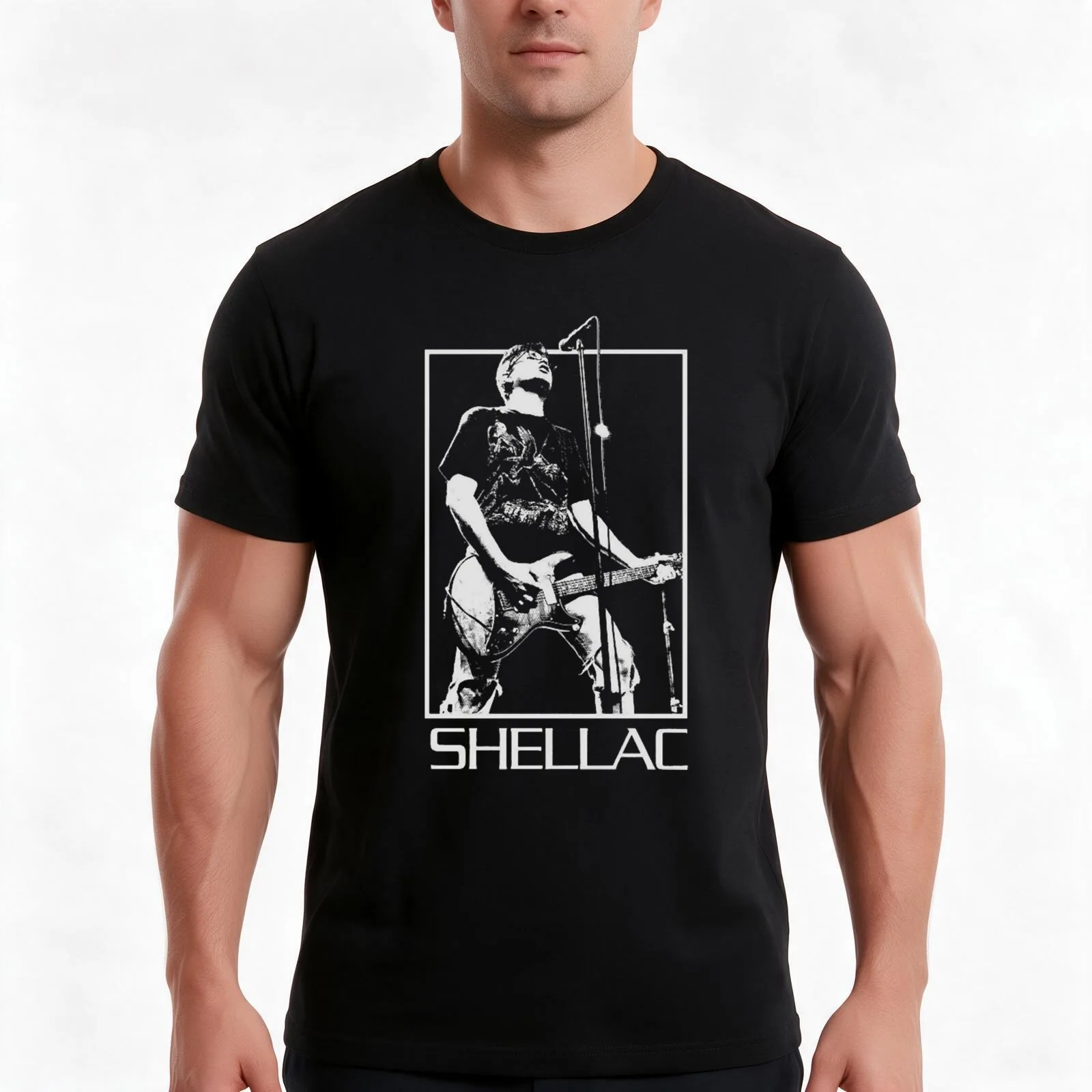 shellac band (2) T-Shirt Summer Casual Cotton Tee Oversized Streetwear Tops Vintage Graphic Print Loose Fit Short Sleeve