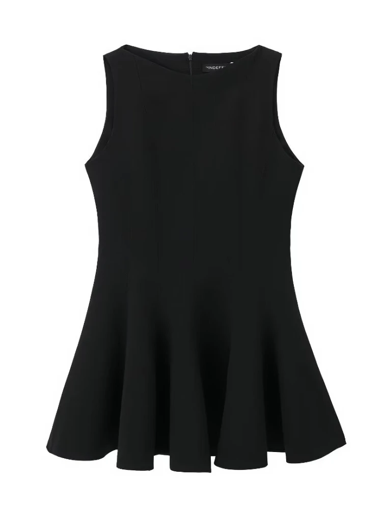 QWEconvex-Mini robe noire pour femme, tenue de soirée décontractée, slim, élégante, courte, nouvelle collection printemps été 2024