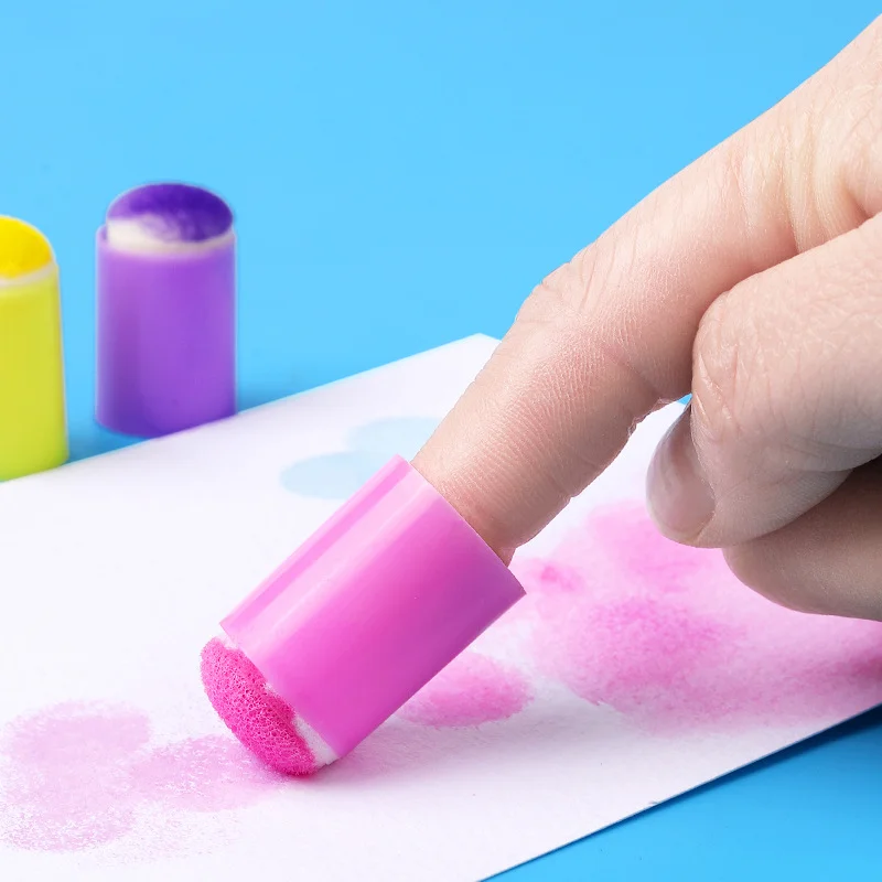 30 قطعة إسفنجة إصبع حرفية Daubers رسم مشروع إسفنجة رسم مع صندوق لصنع البطاقات والرسم والختم والحبر