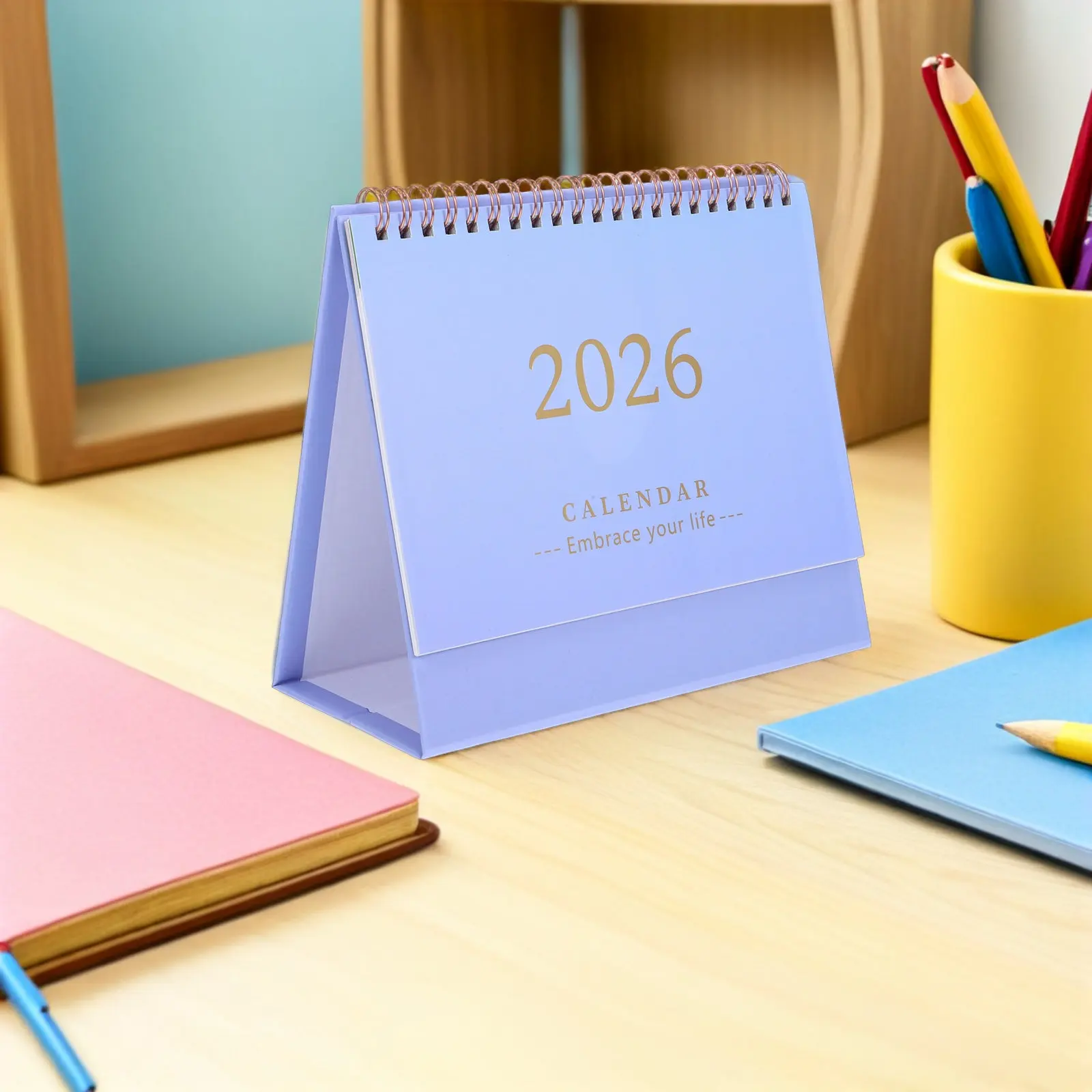 

2026 Standing Desk Calendar Slim Foldable Daily Flip Calendar Smooth Writing Surface Small Monthly Planner for Work Study