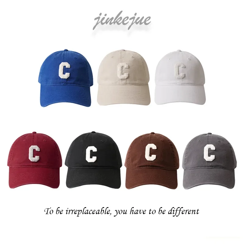 Woman Men C Letter Embroidery Baseball Cap Male Big Head Outdoors Plus Size Sport Snap Back Cap Dad Hats Gorros Trucker Hats