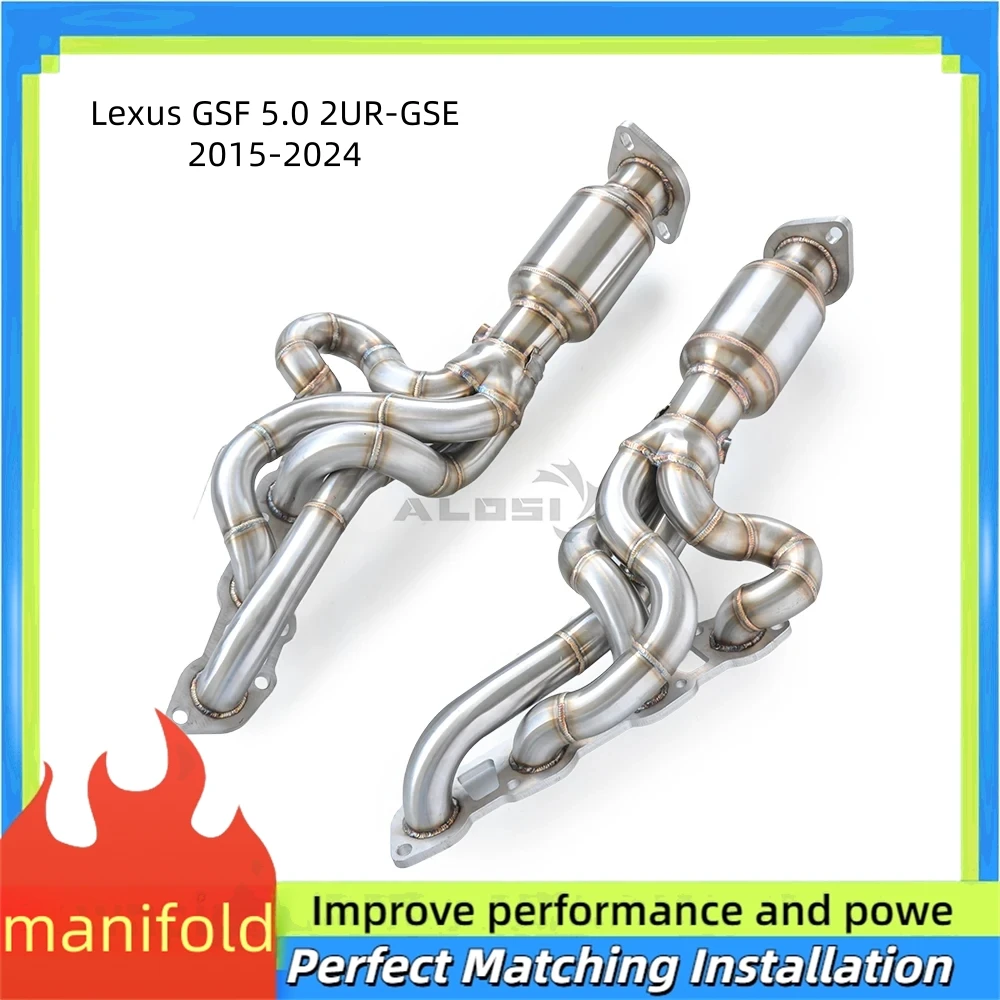 Stainless Steel Exhaust Manifold Header for Lexus GSF 5.0 2UR-GSE Left-hand Drive 2015-2024 High Flow Downpipe Collector