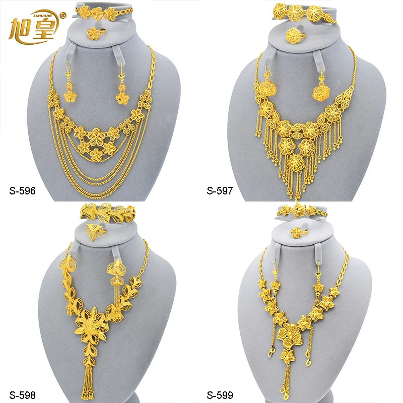 

ANIID Ethiopian Tassel 24k Gold Plated Jewelry Sets For Women Arabic Wedding Indian Bridal Dubai Necklace And Earring Set Gifts