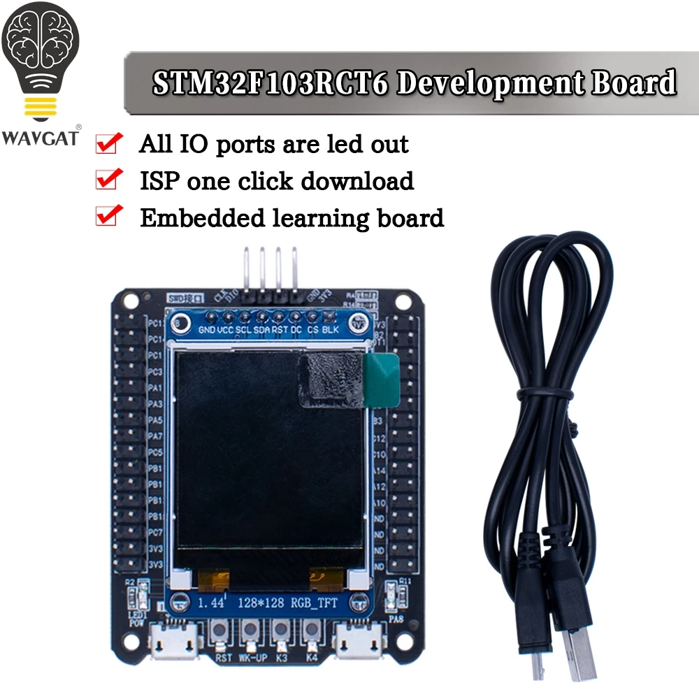 ARM STM32 Development Board Small System Board STM32F103RCT6 Development Board 51 1.44 Inch TFT Color Screen LCD Display Module