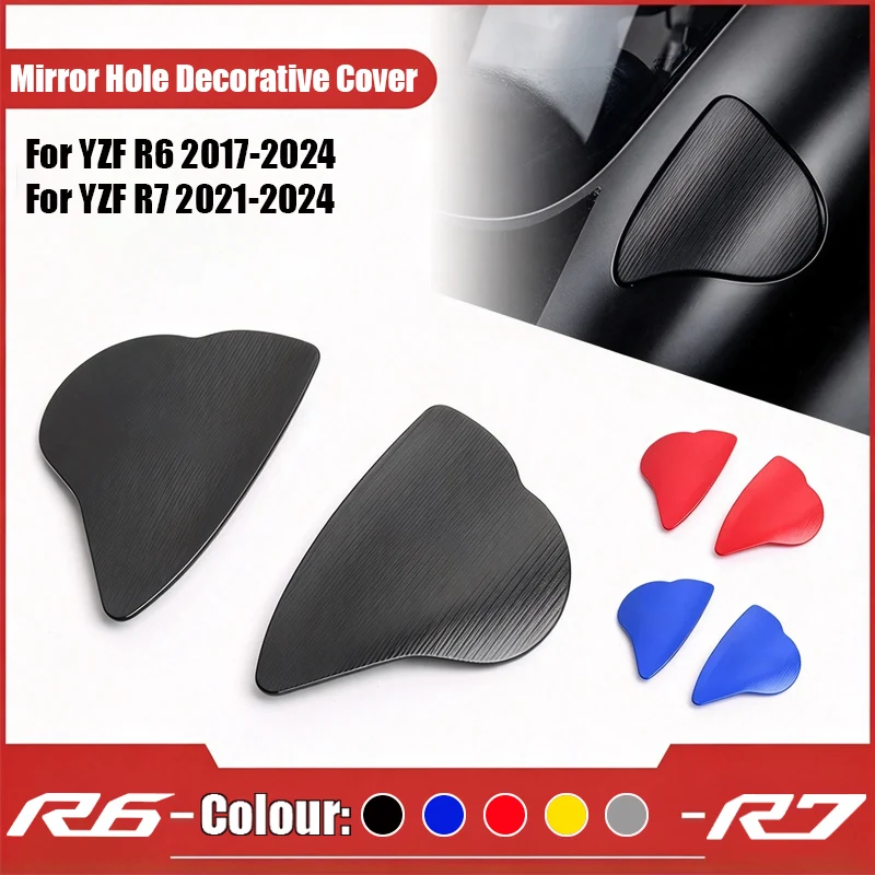 Fit For YAMAHA YZF-R6 YZF-R7 YZF R6 R7 2017-2024  Motorcycle Mirror Hole Decorative Cover Rearview Base baffle Eliminators Cap