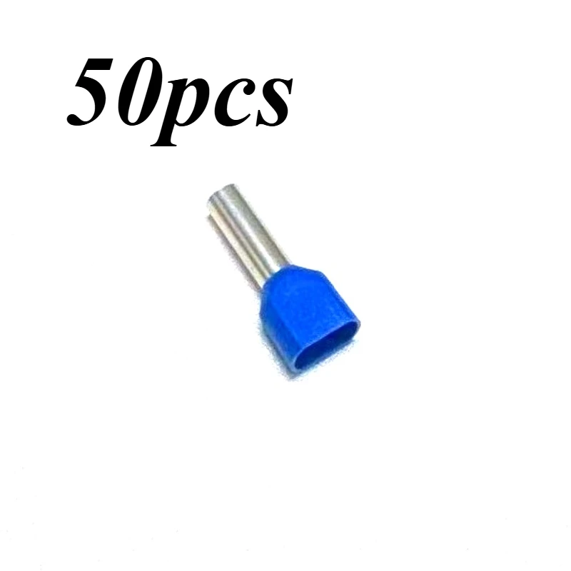 50Pcs Wire Ferrule End Double-Wire Tube-Type Insulated Crimp Terminal WireConnectors TE6014
