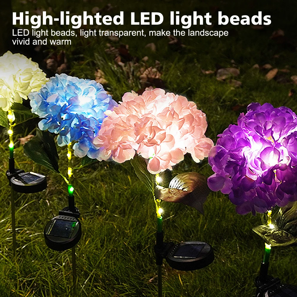 LED Solar Artificial Flower Light Waterproof Solar Charging Outdoor Garden Decoration Landscape Ground Lamp for Yard Patio