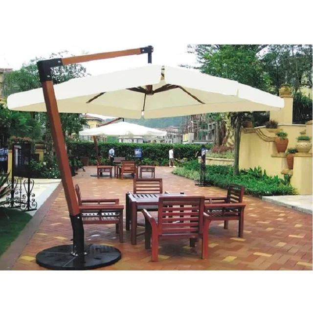 Wooden Hanging Wooden Hanging Umbrella Cantilever Outdoor Garden Umbrellas Sun Parasol Umbrella Supplier