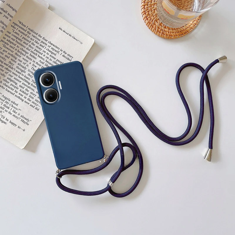 Für POCO F7 5G Weiche Lanyard Umhängetasche Halskette Riemen Schnur Kette TPU Silikon Fall Abdeckung für Redmi Turbo 4 pro A5 POCO F7 Ultra