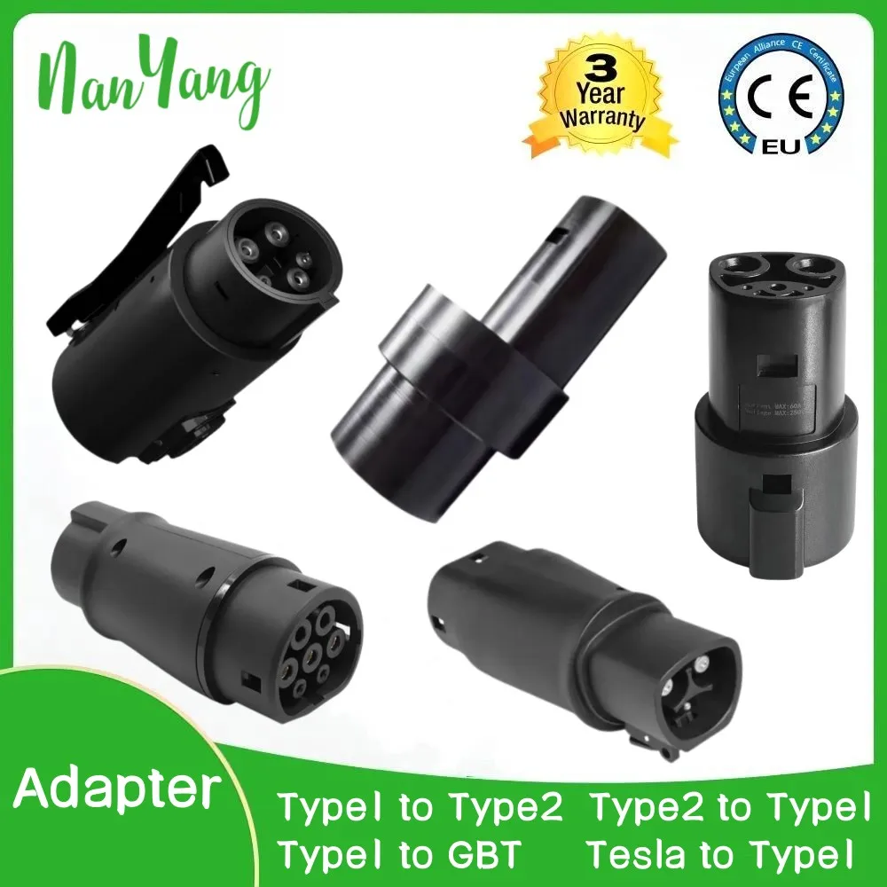 Adapter Convertor  EVSE Adaptor Type 1 to Type 2 EV  SAE J1772 to Tesla EV Charger Connector for type 2 GBT Electric Car