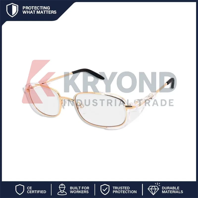 Gafas de Seguridad con Marco Metálico BASTO PF003, Anti-Impacto, Anti-Polvo, para Taller, Fábrica, Lentes Graduadas, Protección Ocular Industrial
