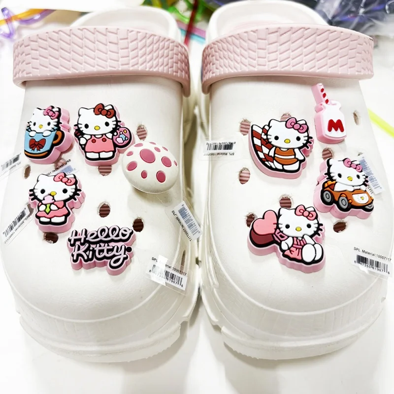 

10pcs Hello Kitty PVC Shoe Buckles Suitable for Hole Shoes, Shoes And Boots Decoration DIY Shoe Buckle Accessories Xmas Gifts