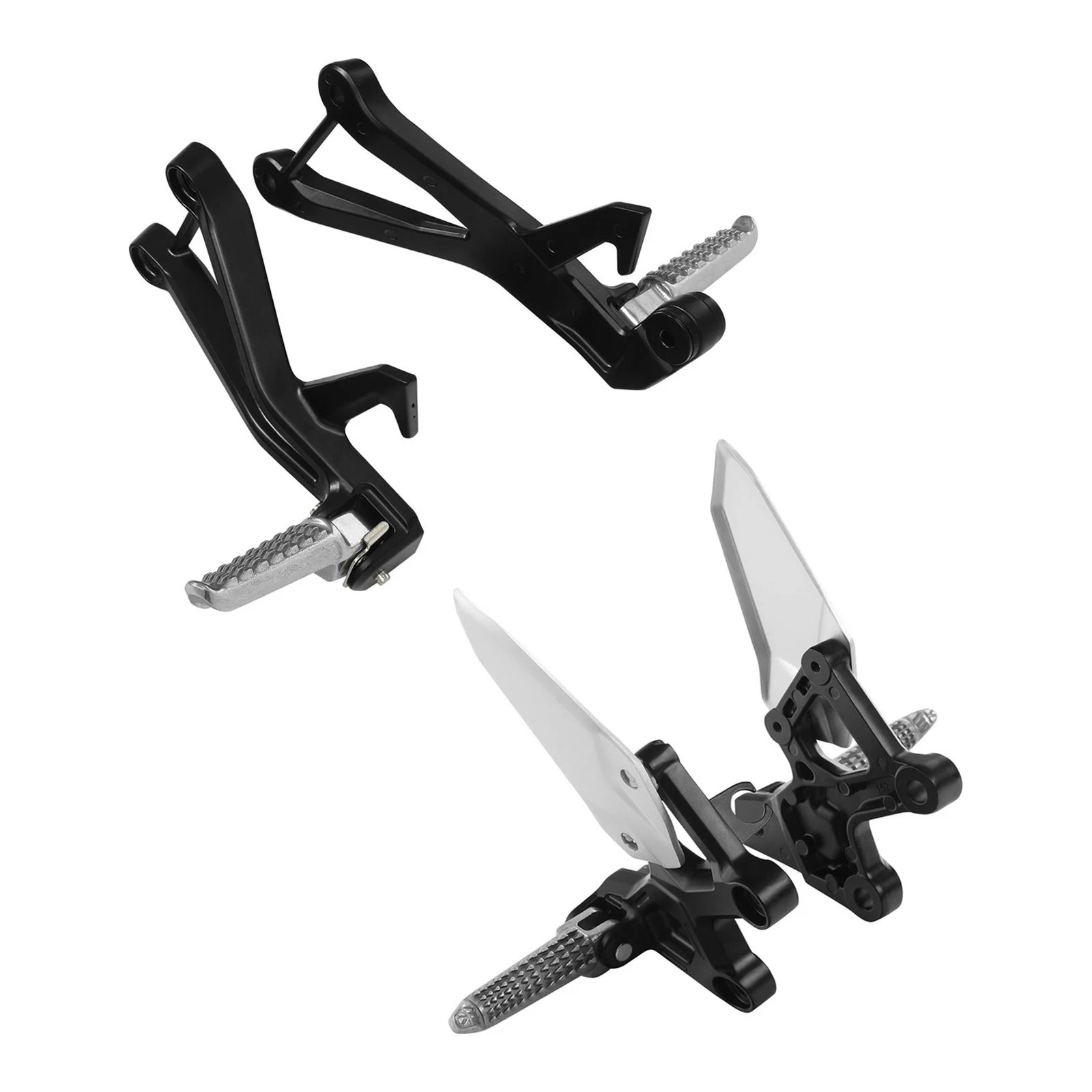 Driver & Passenger Footrest Bracket Fit For Kawasaki Ninja ZX-25R 20-25 ZX-4R ZX-4RR 23-25 Front Rear Motorcycle Pedals