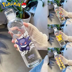 Cartoon Pokemon Pikachu Portable Water Bottles 500ML Kawaii Gengar Transparent Plastic Sports Bottle Cycling Accessories Gifts