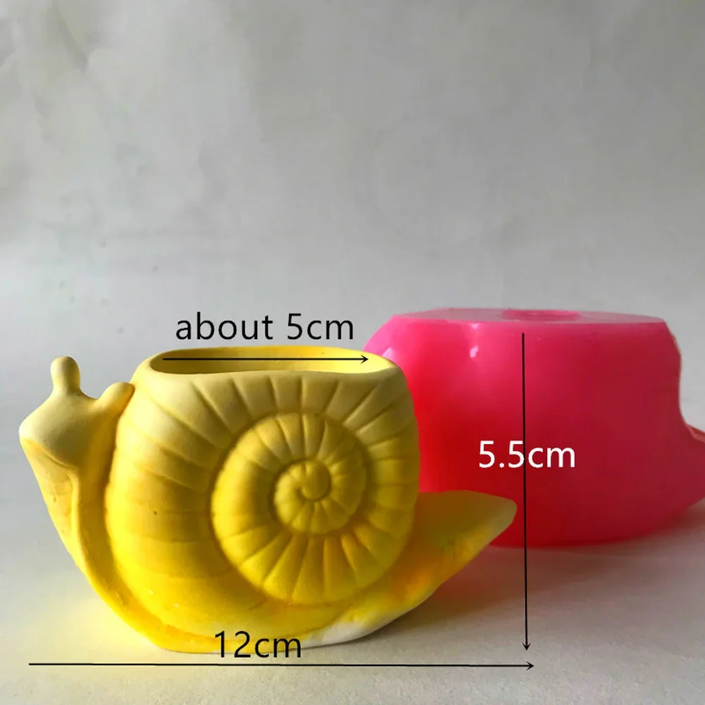 

3D Snail Silicone Pot Mould Plaster Resin Candle Craft Handmade Flower Vase Molds Home Decoration Cake Baking Tools