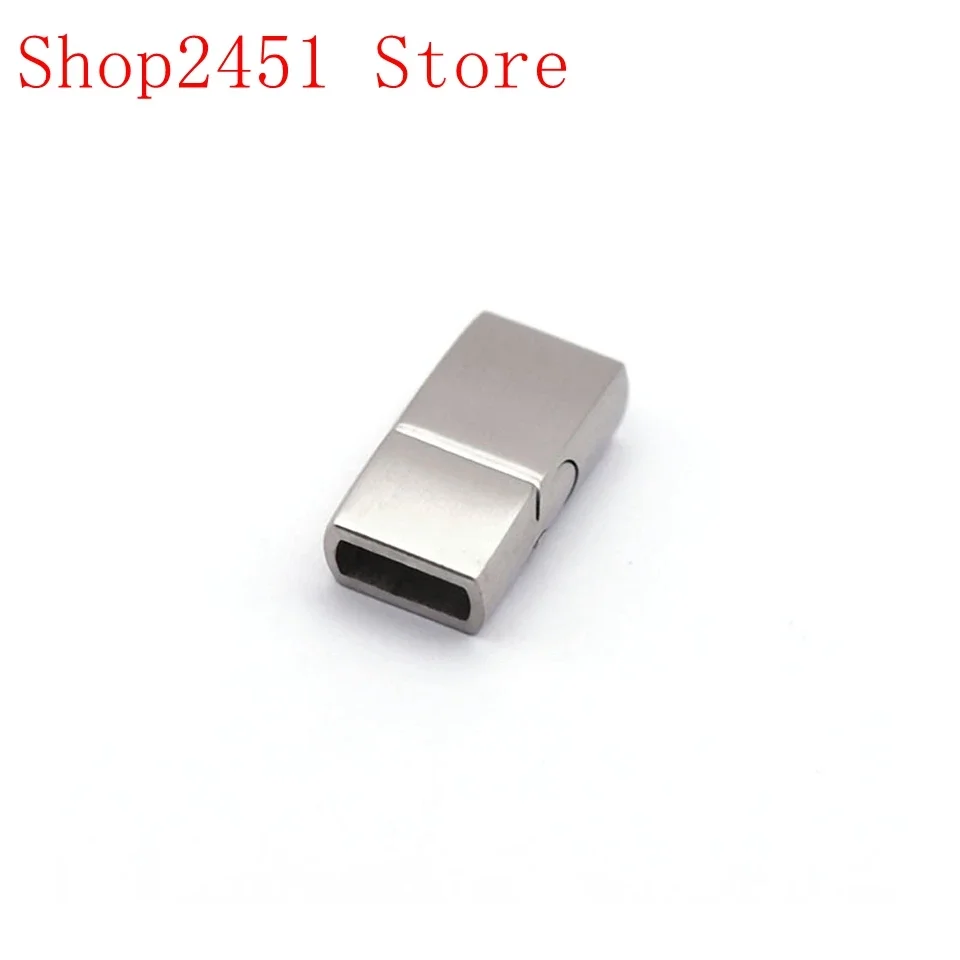 316 stainless steel magnetic buckle, leather rope buckle, square edge flat buckle for men's and women's hand rope bracelets DIY